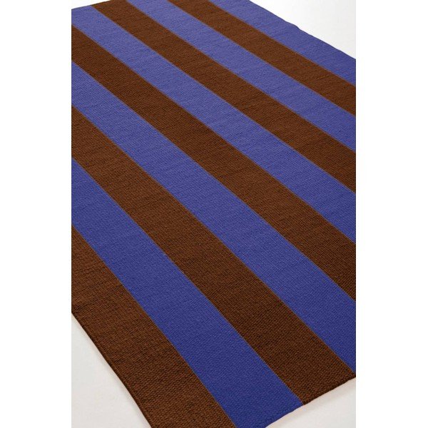 Modrý/hnedý ručne tkaný behúň s prímesou vlny 80x200 cm Sissel – Jotex-image-4