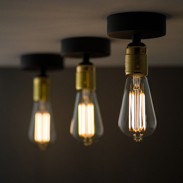 Čierne stropné svietidlo so zlatou objímkou Sotto Luce Uno-image-1