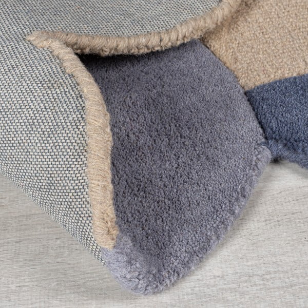 Béžový ručne tkaný vlnený koberec 120x170 cm Mia Scallop Frame – Flair Rugs-image-3