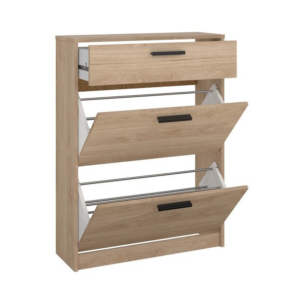 Výklopná skrinka na topánky v dekore duba v prírodnej farbe 70x94x24 cm Escape – Tvilum-image-2