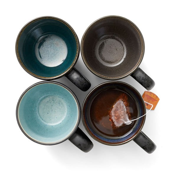 Čierne/tmavomodré keramické hrnčeky v súprave 4 ks 300 ml Gastro Black/Mix – Bitz-image-1
