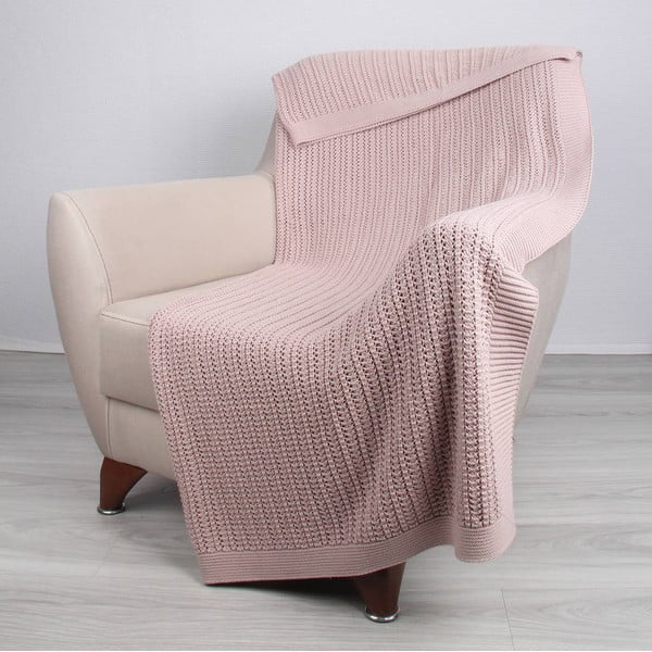 Ružová bavlnená deka Homemania Carla, 170 x 130 cm
