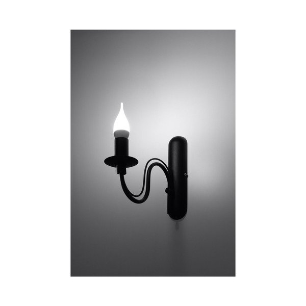 Čierne kovové nástenné svietidlo Fiorano – Sollux-image-1