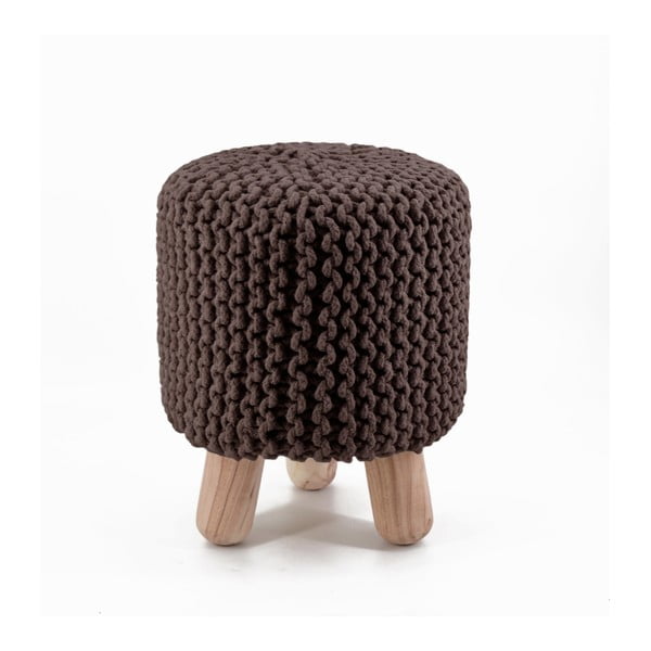 Hnedá vysoká stolička s háčkovaním Moycor Crochet
