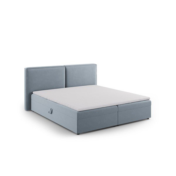 Svetlomodrá boxspring posteľ s úložným priestorom 180x200 cm Arendal – Cosmopolitan Design