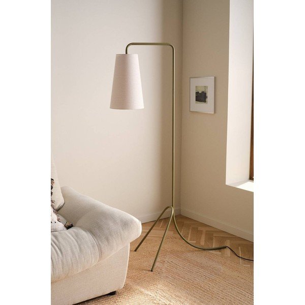 Khaki/krémovobiela látková stojacia lampa s ohýbateľnou konštrukciou (výška  154 cm) Vivienne – Jotex-image-2