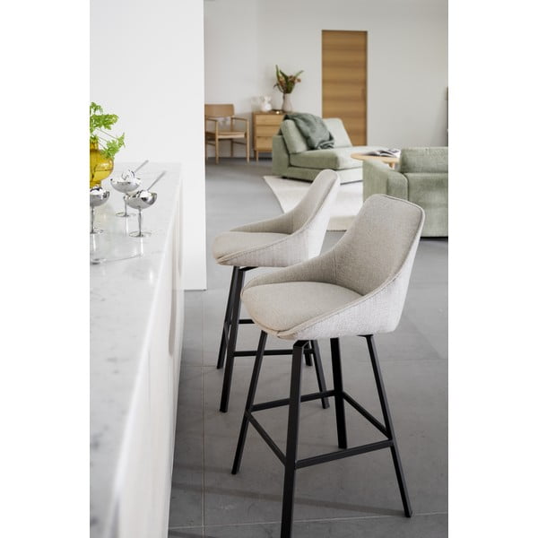 Béžové barové stoličky v súprave 2 ks (výška sedadla 65 cm) Alison – Rowico-image-1
