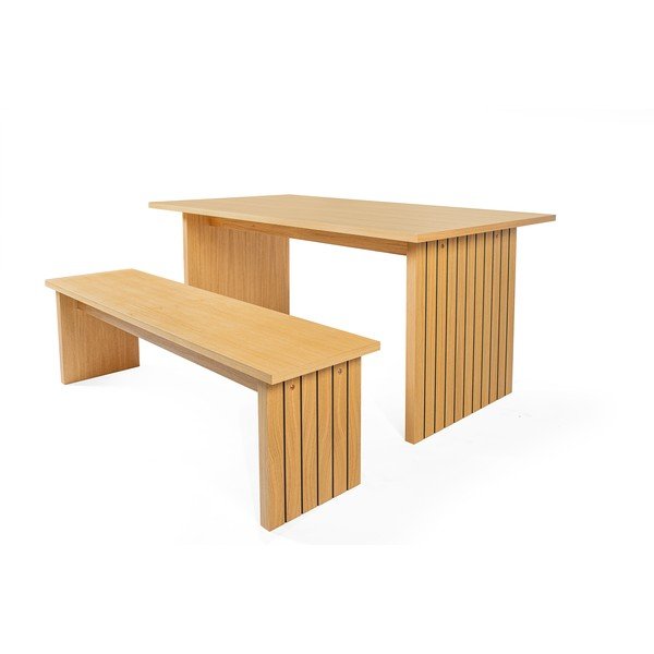 Jedálenský stôl s doskou v dubovom dekore 90x160 cm Stripe - Woodman-image-3