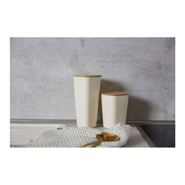 Béžový úložný box s bambusovým vekom Wenko Derry, 750 ml-image-3