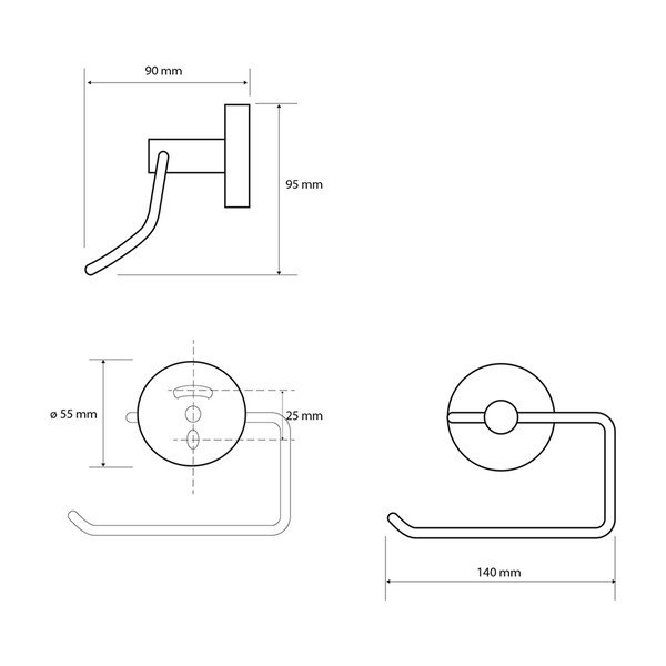 Čierny mosadzný držiak na toaletný papier Sapho X-Round-image-1