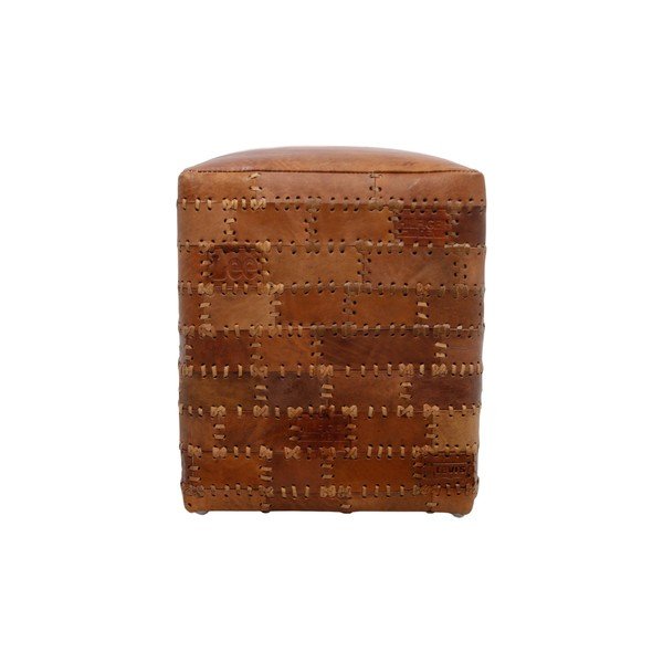 Kožená taburetka HMS collection Patchwork-image-1