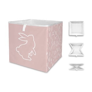 Ružový látkový detský úložný box Sweet Bunnies - Butter Kings