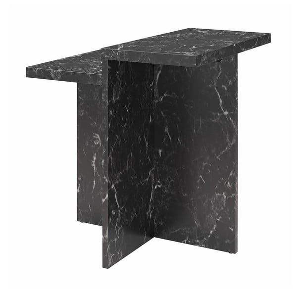 Čierny konferenčný stolík v dekore mramoru 56x56 cm Brielle – CosmoLiving by Cosmopolitan-image-2