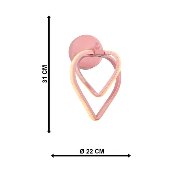 Ružové kovové LED nástenné svietidlo Sevinc – Squid Lighting-image-4