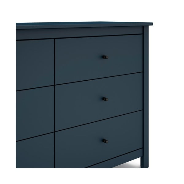 Tmavomodrá nízka komoda z borovicového dreva 130x80 cm Misti - Marckeric-image-4