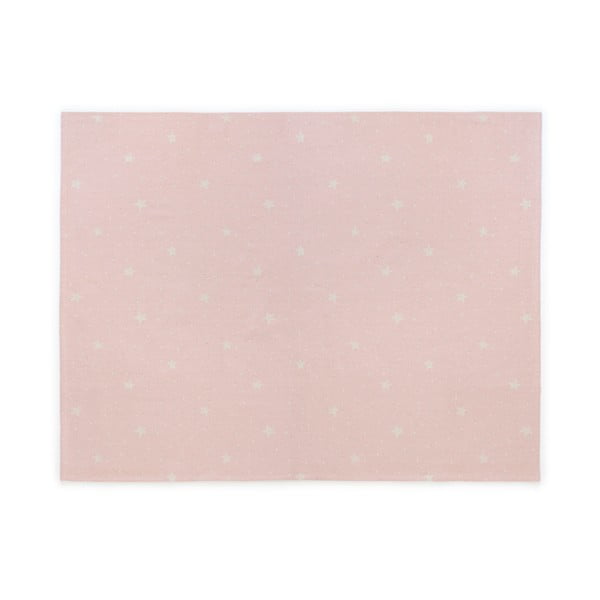 Ružový detský bavlnený ručne vyrobený koberec Naf Naf Stars, 160 × 120 cm