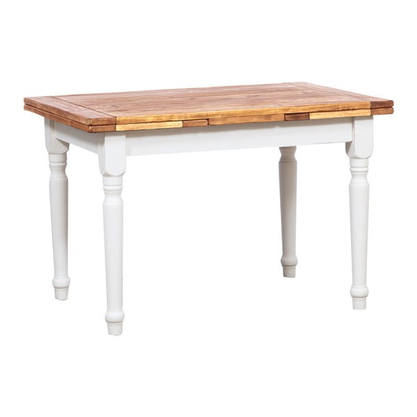 Drevený rozkladací jedálenský stôl s bielou konštrukciou Biscottini Teigge, 120 x 80 cm