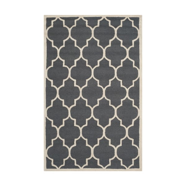 Tmavosivý vlnený koberec Safavieh Everly 91 × 152 cm