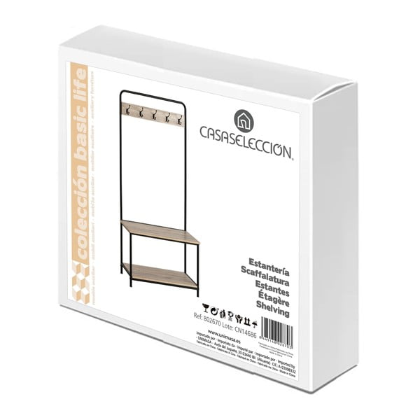 Čierna prírodná predsieňová zostava v dekore duba – Casa Selección-image-3