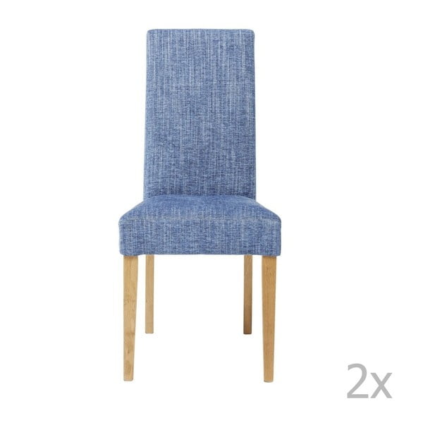 Sada 2 modrých jedálenských stoličiek s podnožou z bukového dreva Kare Design Salty