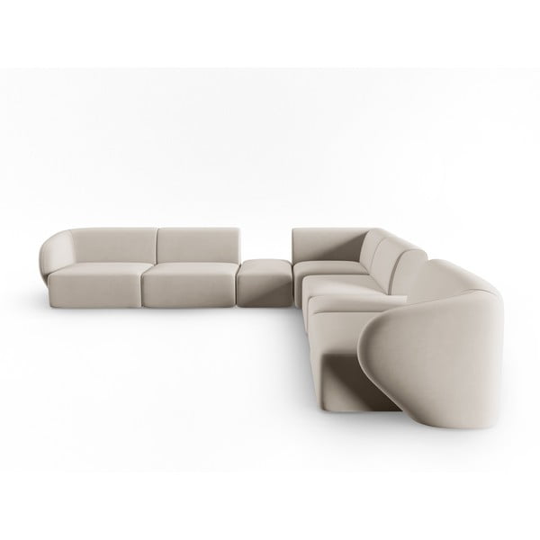 Béžová zamatová rohová pohovka Paolo – Milo Casa-image-2