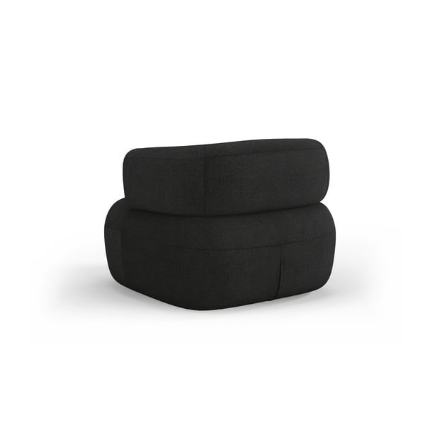 Čierne kreslo z textílie buklé Jenny – Micadoni Home-image-3