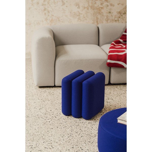 Modrý vlnený taburet Radd – noo.ma-image-3