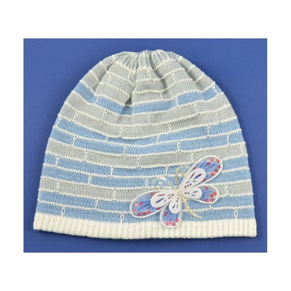 Dievčenská čapica Cegiel, svetlosivá/modrá