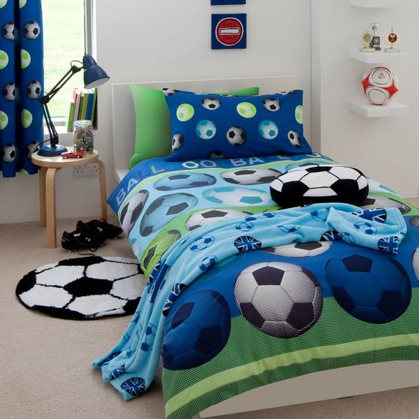 Detské modré obliečky Catherine Lansfield Football, 200 × 200 cm