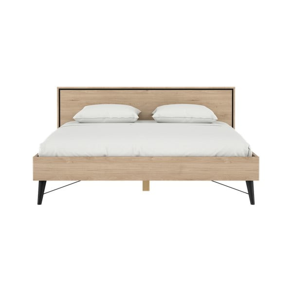 Dvojlôžková posteľ v dekore duba s roštom 180x200 cm v prírodnej farbe Ry – Tvilum-image-4