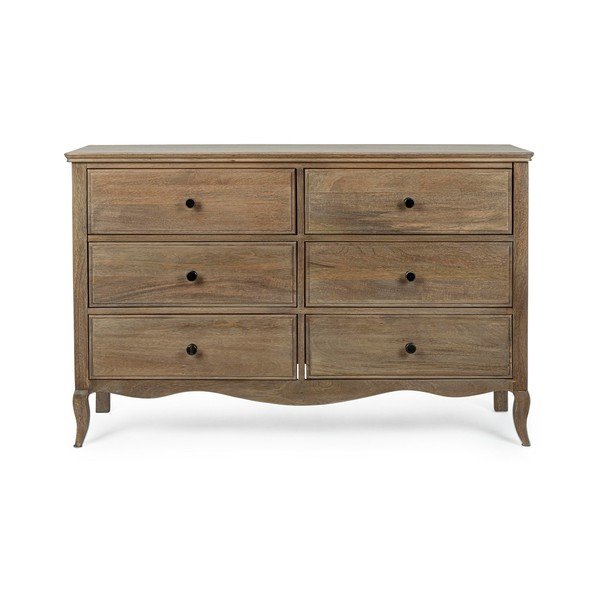 Komoda z mangového dreva v tmavo prírodnej farbe 125x80x42 cm Domitille – Bizzotto