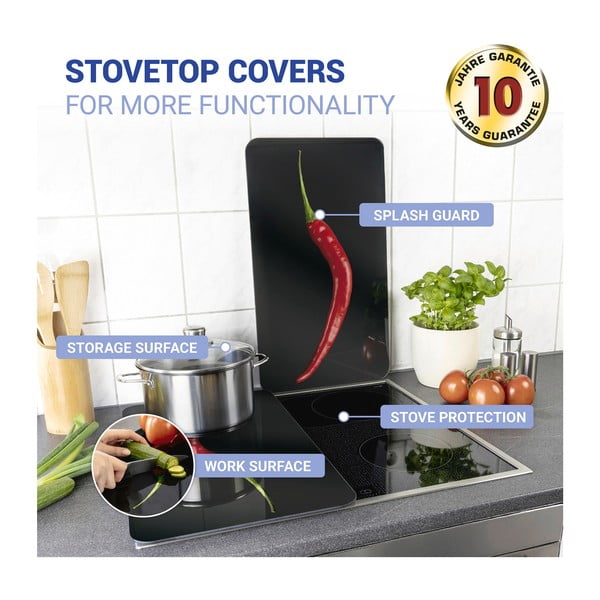 Sada 2 sklenených krytov na sporák Wenko Peperoni-image-4