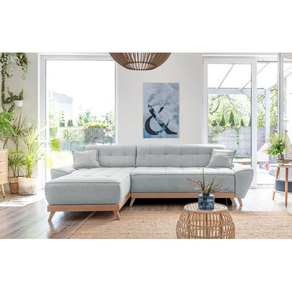 Svetlosivá rozkladacia variabilná rohová pohovka Miuform Dazzling Daisy-image-1