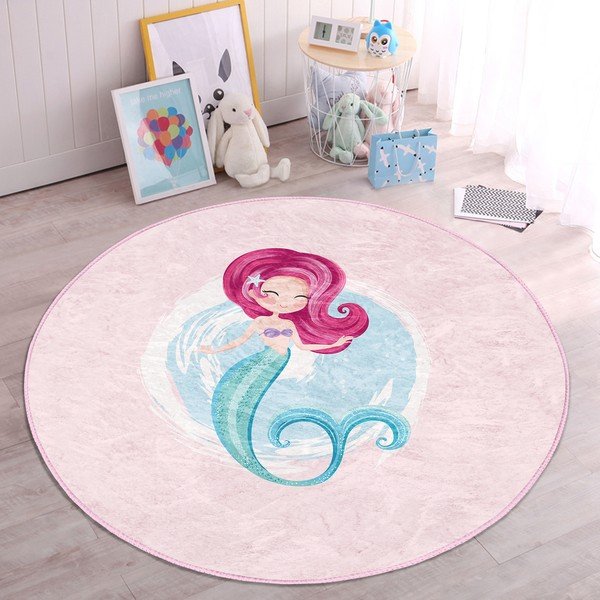 Ružový detský koberec ø 80 cm Comfort – Mila Home-image-4