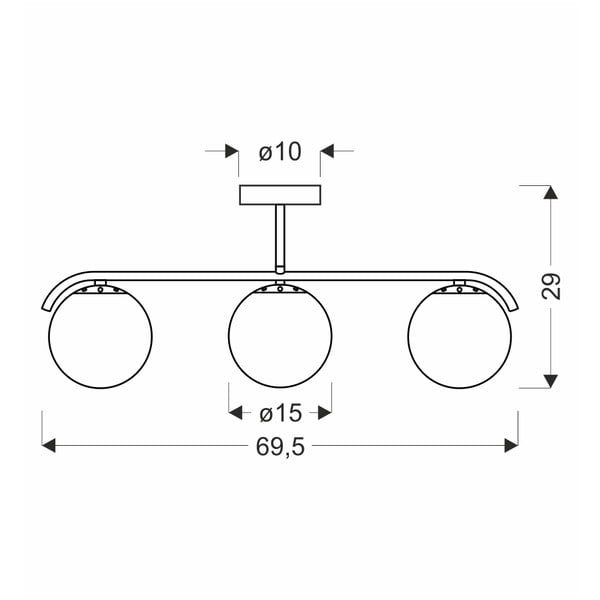 Stropné svietidlo so skleneným tienidlom v bielo-zlatej farbe 15x69 cm Amadeo – Candellux Lighting-image-2