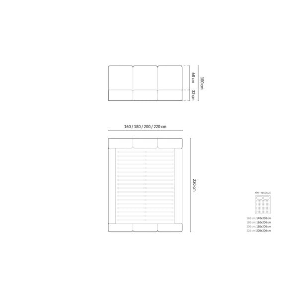 Krémová zamatová čalúnená dvojlôžková posteľ s úložným priestorom s roštom 160x200 cm Brody – Mazzini Beds-image-4