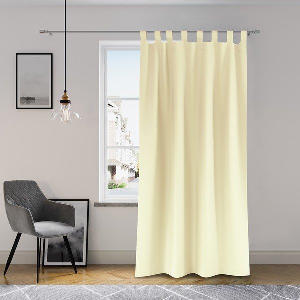 Svetlobéžový záves AmeliaHome Tab, 140 x 250 cm-image-1