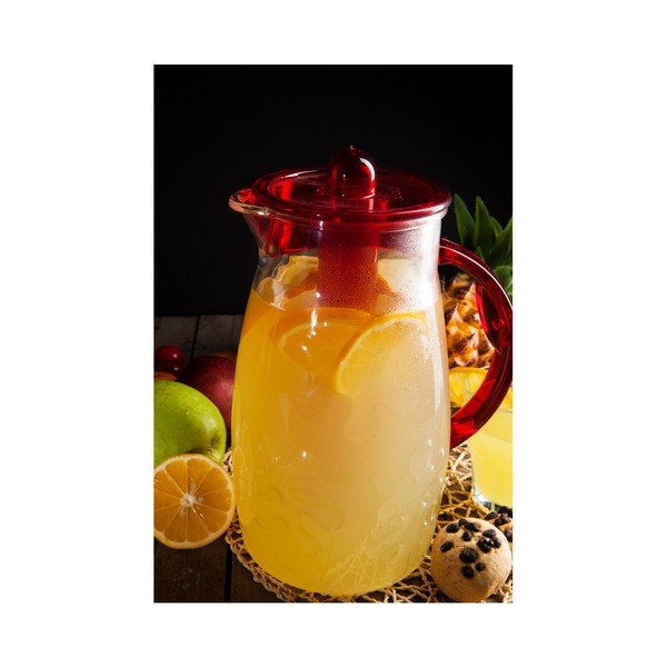 Sklenený džbán s červeným vrchnákom Pitcher, 2,5 l-image-1