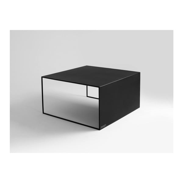 Čierny konferenčný stolík Custom Form 2Wall, 80 × 80 cm