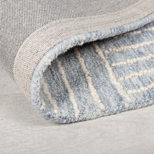 Svetlomodrý ručne tkaný vlnený koberec 160x230 cm Memphis Wool – Flair Rugs-image-2