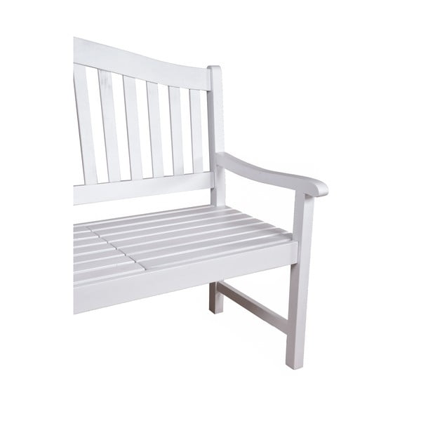 Biela drevená záhradná lavica Singapore – Garden Pleasure-image-2