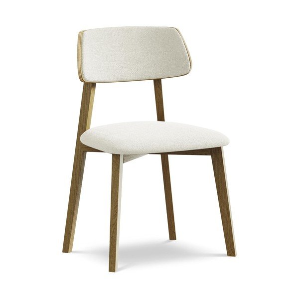 Krémová jedálenská stolička z masívneho dreva Niu – Makamii