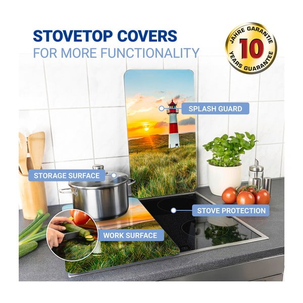 Kryty na sporák v súprave 2 ks z tvrdeného skla 52x30 cm Lighthouse - Maximex-image-3