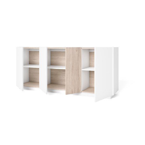 Biela/v prírodnej farbe komoda v dekore duba 180x78 cm Udine – Marckeric-image-3