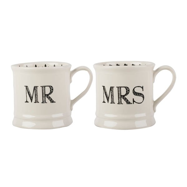 Sada 2 porcelánových hrnčekov Creative Tops Mr And Mrs, 280 ml