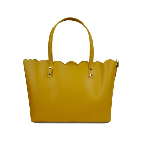 Žltá kožená kabelka Infinitif Adelie