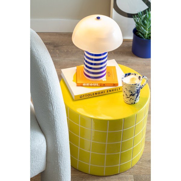 Keramický okrúhly odkladací stolík ø 42 cm Retro Tiles – Leitmotiv-image-1