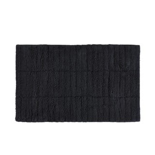Čierna bavlnená kúpeľňová predložka Zone Tiles, 50 × 80 cm