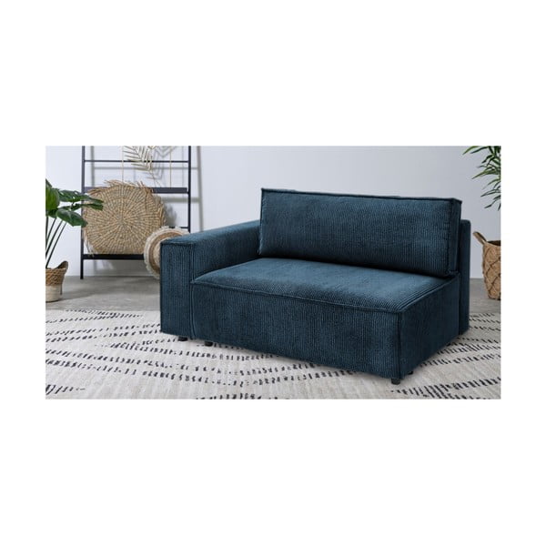 Tmavomodrý menčestrový modul pohovky (ľavý roh) Nihad modular – Bobochic Paris-image-1