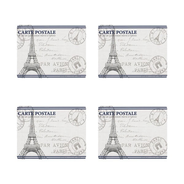 Sada 4 prestieraní Paris Stamp